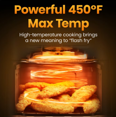 Chefman TurboFry 3-in-1 Air Fryer, 450°F Max Temp with 3.5 Qt. Nonstick Basket – Black - Image 5